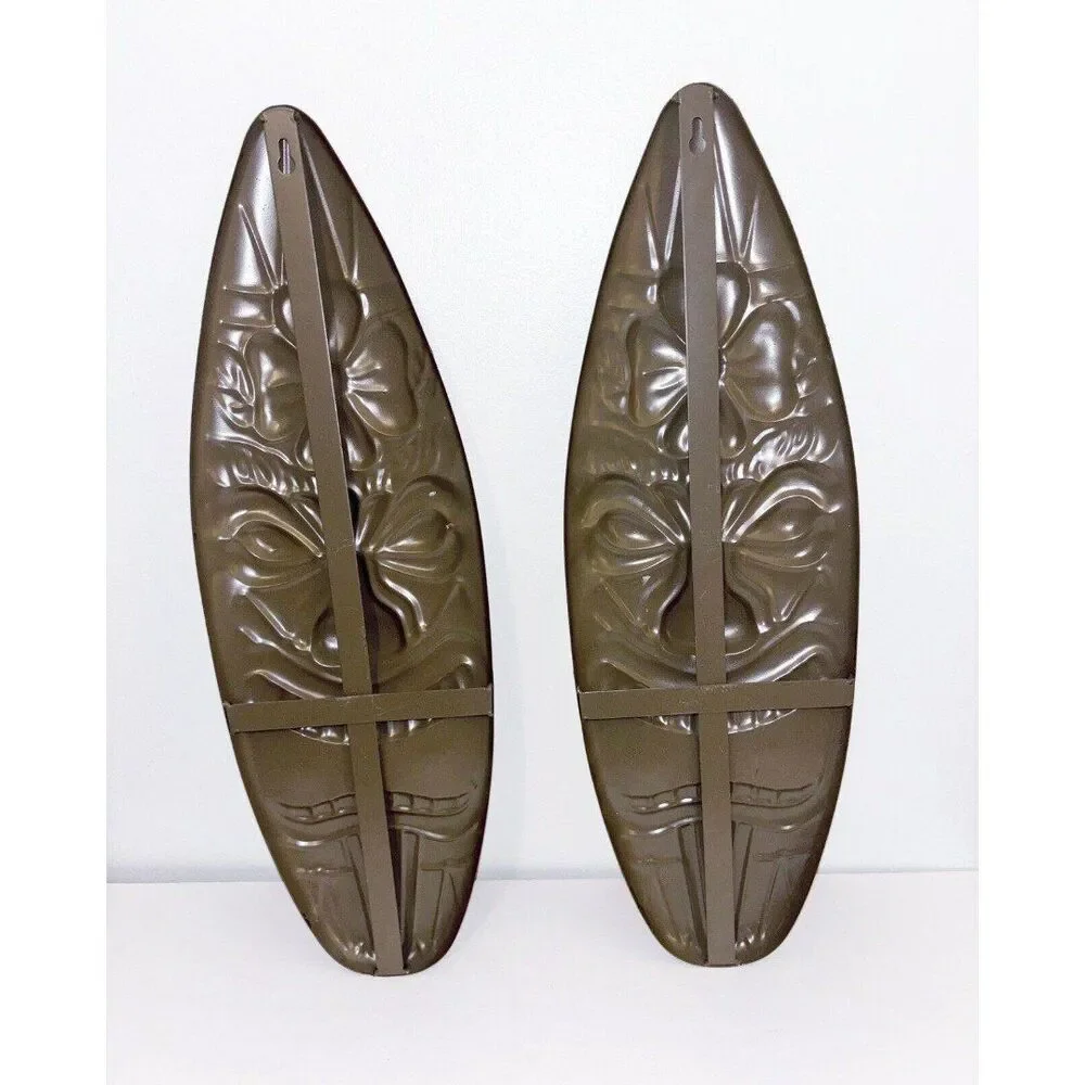 Metal Tiki Signs Set of 2 Outdoor Decor Polynesian Theme